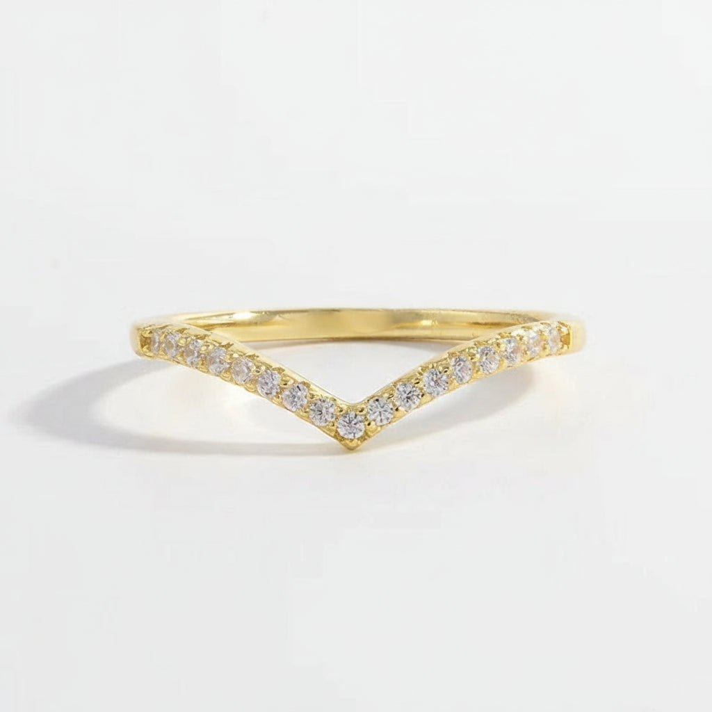 V-Shape Zircon Ring