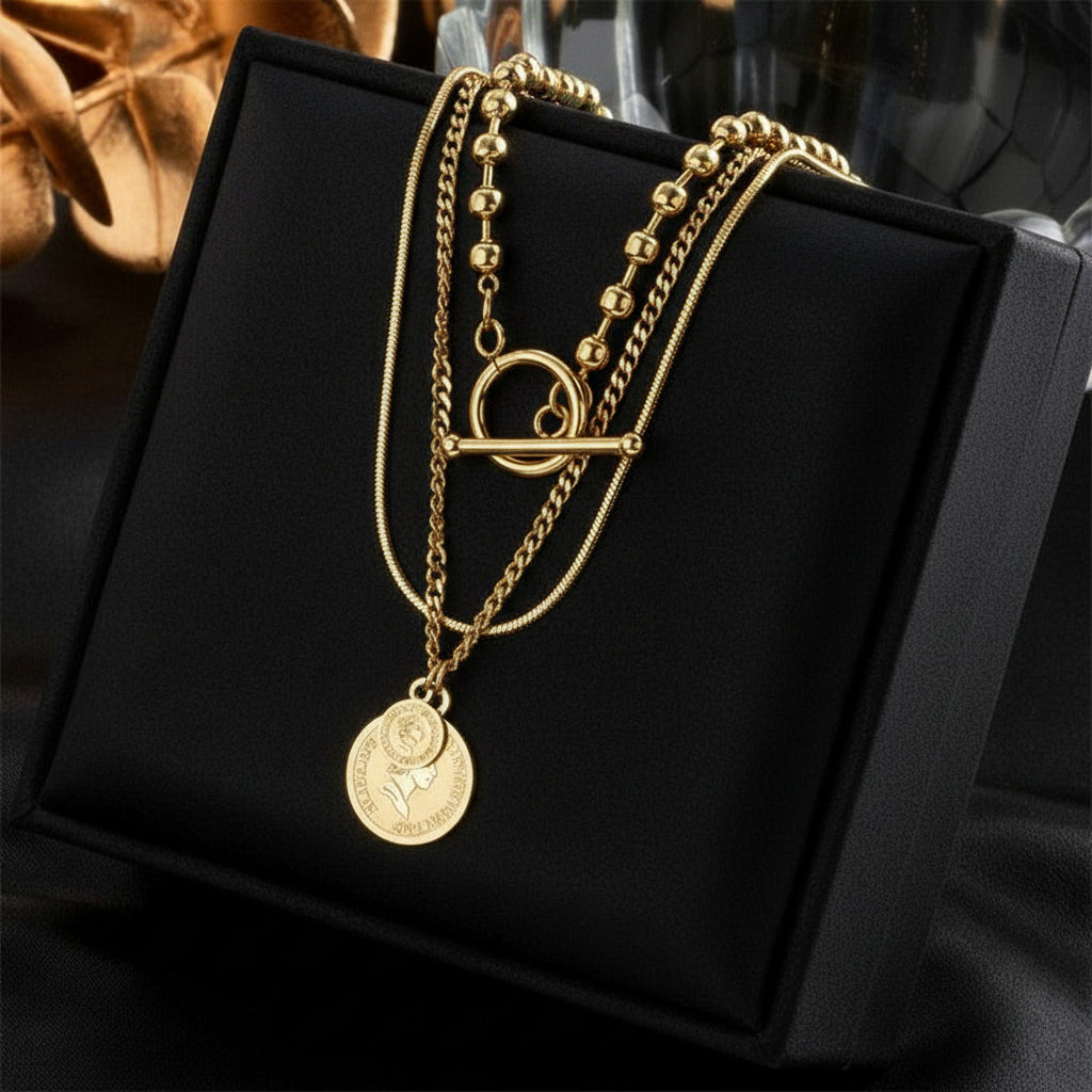 Orb Pendant Layered Necklace